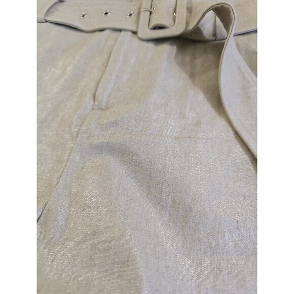 Nine West Belted Linen Blend Shorts Womens Size Small Metallic Gold Welt  Pocket - Picture 10 of 12
